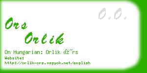ors orlik business card
